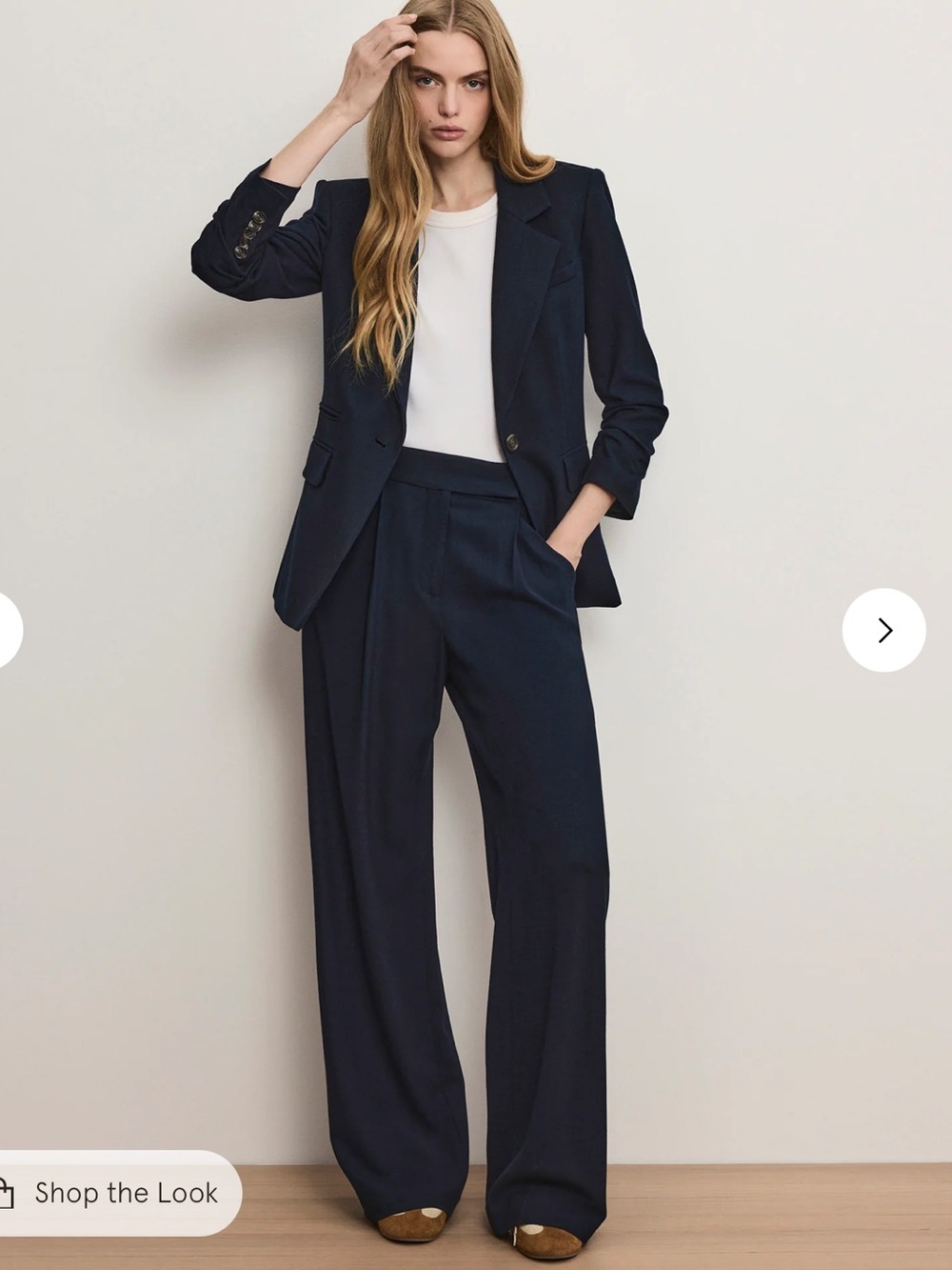 Veronica Beard Battista Navy Single-Button Tailored Dickey Blazer - Picture 4 of 16
